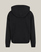 Sunday Hoodie in black, back view - REV10 oversized motorsport hoodie