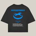 Horsepower Tee in black - REV10 oversized motorsport t-shirt