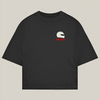Helmet Tee in black, alternate view - REV10 oversized motorsport t-shirt