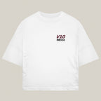 Glorious V10 Tee in white, alternate view - REV10 oversized motorsport t-shirt