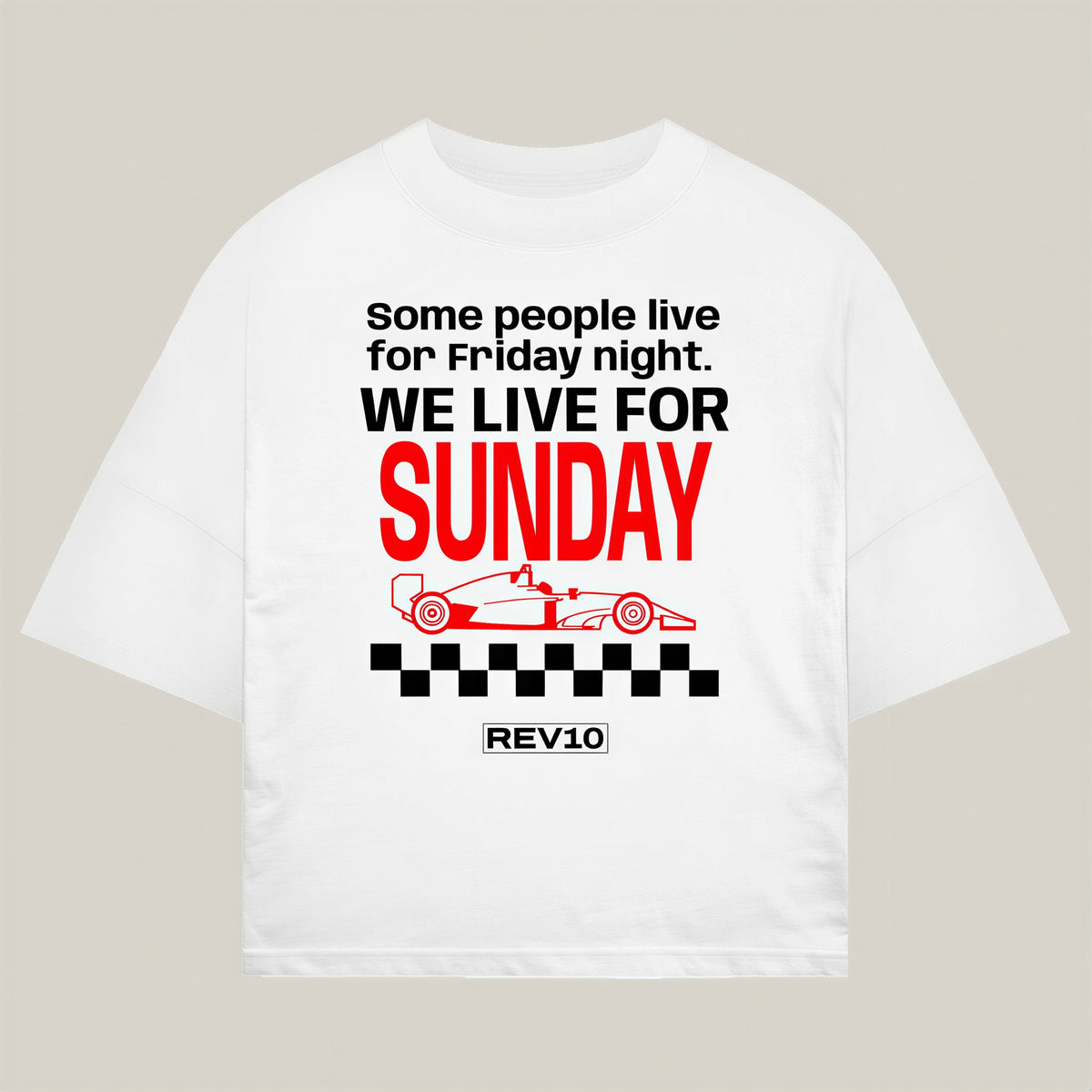Sunday Tee - REV10 oversized motorsport t-shirt