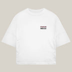 Podium Tee in white, front view - REV10 oversized motorsport t-shirt